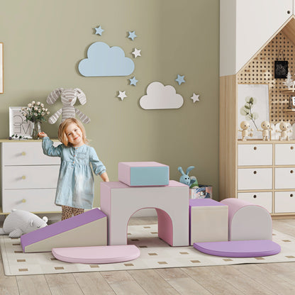 7PCS Baby Motor Skills Module Baby Motor Skills Course Foam Building Blocks EPE with Synthetic Cover - Educational Toys for Preschool Children, Multicolor