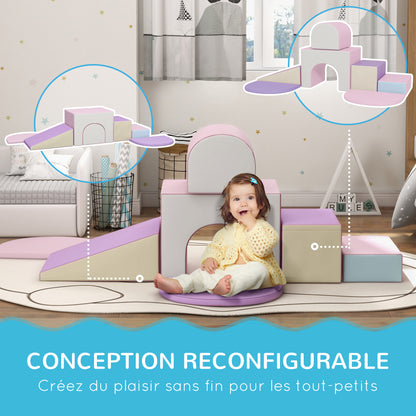 7PCS Baby Motor Skills Module Baby Motor Skills Course Foam Building Blocks EPE with Synthetic Cover - Educational Toys for Preschool Children, Multicolor