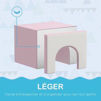 7PCS Baby Motor Skills Module Baby Motor Skills Course Foam Building Blocks EPE with Synthetic Cover - Educational Toys for Preschool Children, Multicolor