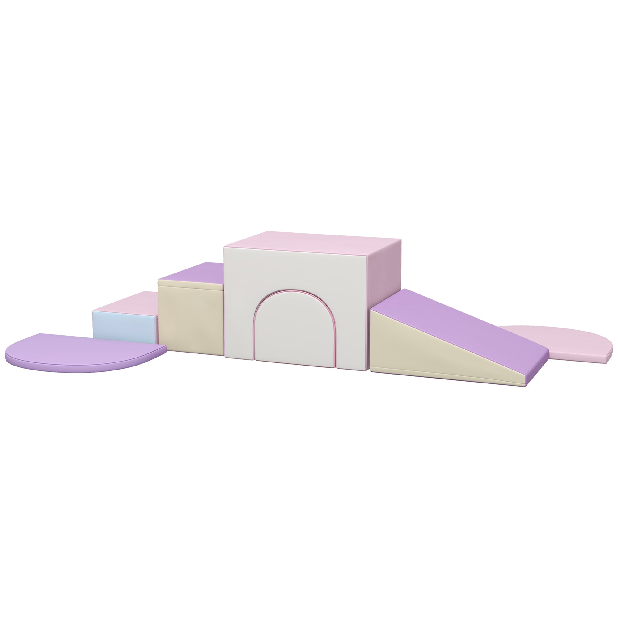 7PCS Baby Motor Skills Module Baby Motor Skills Course Foam Building Blocks EPE with Synthetic Cover - Educational Toys for Preschool Children, Multicolor