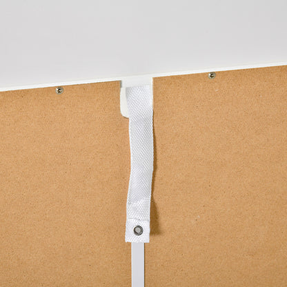 Bathroom Auxiliary Cabinet with 2 Louvered Doors Open Shelf Large Storage Space Modern Design 60x30x81.6 cm White