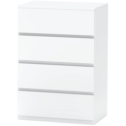 Dresser Sideboard with 4 Drawers Cloth Cabinet Modern Drawer Cabinet for Living Room Bedroom Hallway White, 55 x 33 x 80 cm