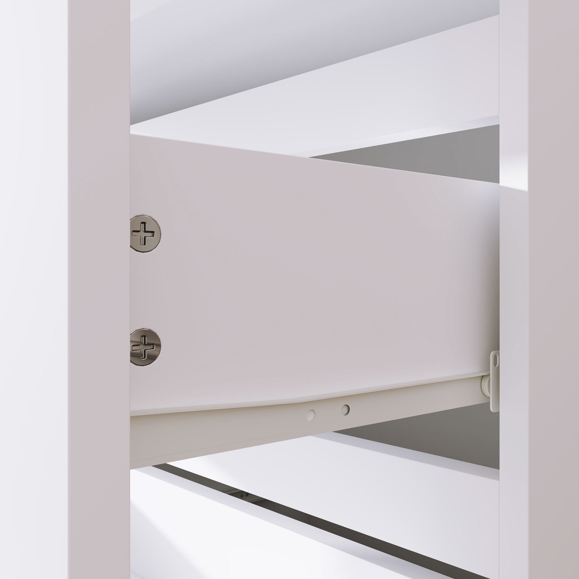 Dresser Sideboard with 4 Drawers Cloth Cabinet Modern Drawer Cabinet for Living Room Bedroom Hallway White, 55 x 33 x 80 cm