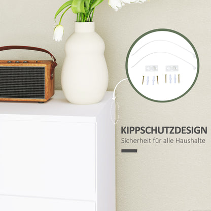 Dresser Sideboard with 4 Drawers Cloth Cabinet Modern Drawer Cabinet for Living Room Bedroom Hallway White, 55 x 33 x 80 cm