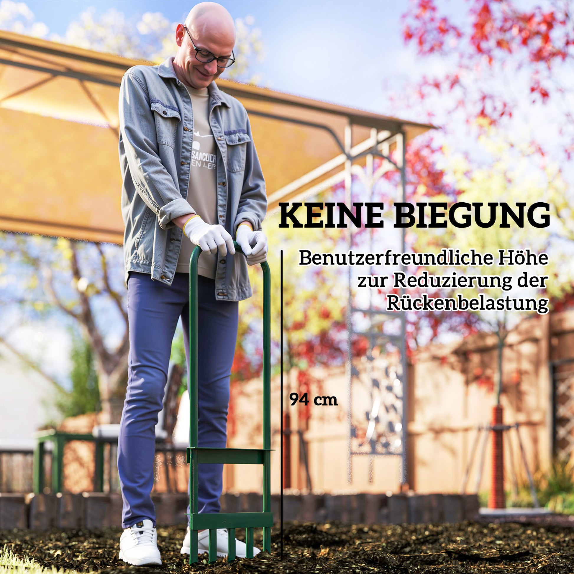 Lawn Aerator Aerifier for Lawns 30cm Width Manual Lawn Ventilator with Non-Slip Handle, Garden Tools Ground Rail, Lawn Scarifier, Ground Ventilation Lawn Care for Gardens and Yards