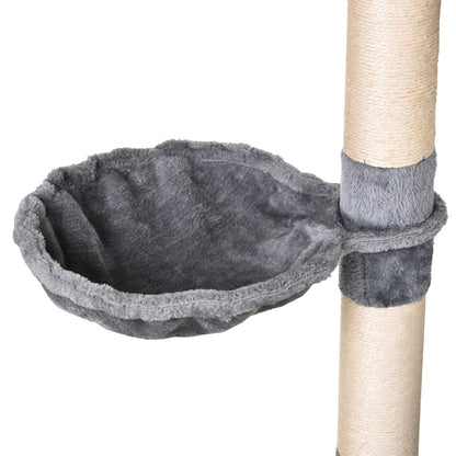 Cat Scratching Tree 154 cm Height Cat Tower with Platforms Tunnel Hammock and Sisal Scratching Posts 60x40x154 cm Gray