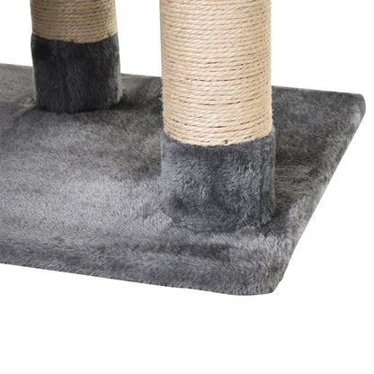 Cat Scratching Tree 154 cm Height Cat Tower with Platforms Tunnel Hammock and Sisal Scratching Posts 60x40x154 cm Gray