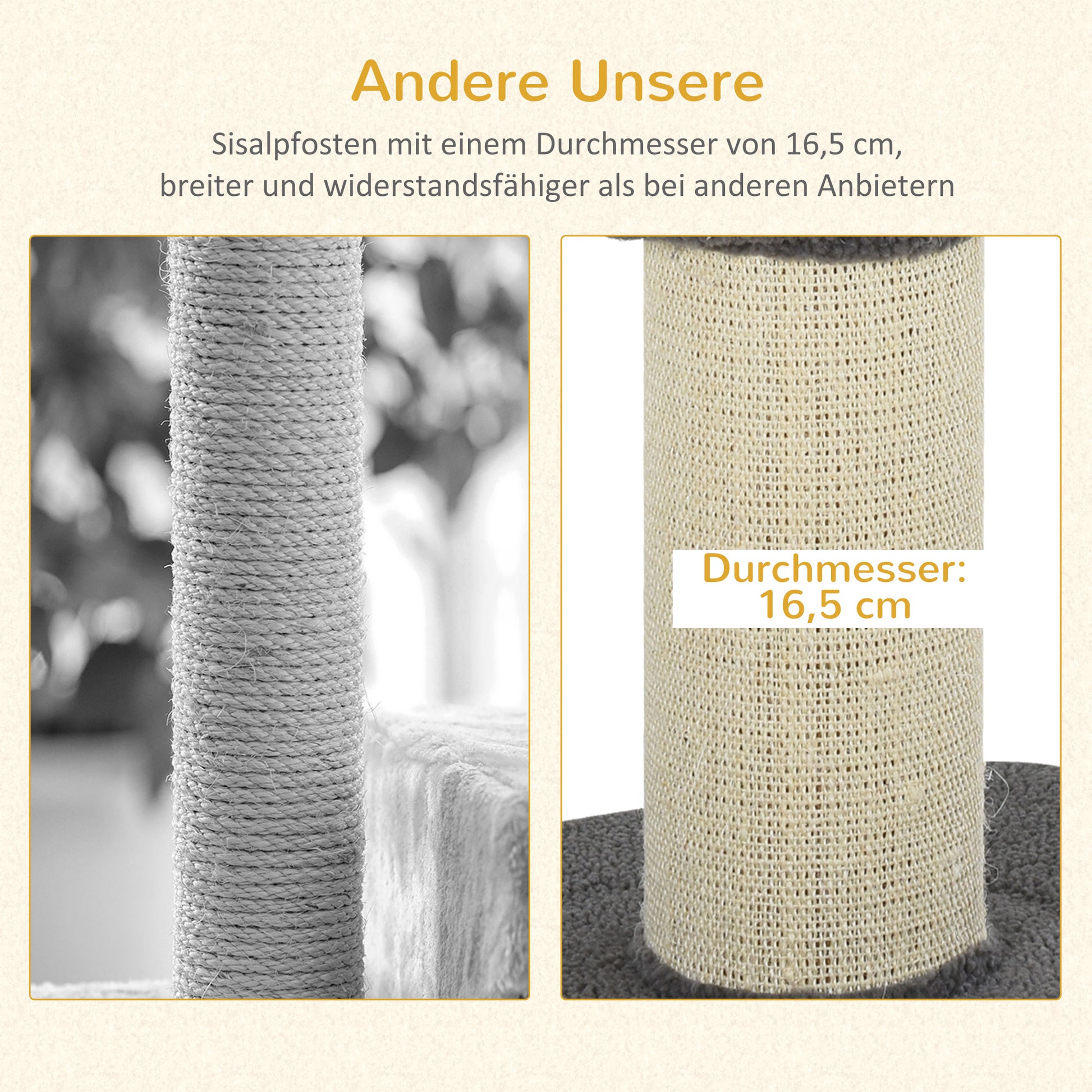 Scratching Post 91cm Cat Tower with Sisal Posts, Platform, Cushion Multilevel Cat Scratching Tree, Climbing Tree, for Medium-sized Cats, Gray