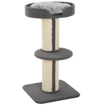 Scratching Post 91cm Cat Tower with Sisal Posts, Platform, Cushion Multilevel Cat Scratching Tree, Climbing Tree, for Medium-sized Cats, Gray