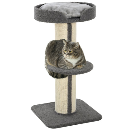Scratching Post 91cm Cat Tower with Sisal Posts, Platform, Cushion Multilevel Cat Scratching Tree, Climbing Tree, for Medium-sized Cats, Gray