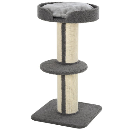 Scratching Post 91cm Cat Tower with Sisal Posts, Platform, Cushion Multilevel Cat Scratching Tree, Climbing Tree, for Medium-sized Cats, Gray