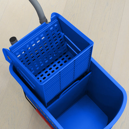 Cleaning Cart with Mop Press 20 L Bucket with Separator for Building Cleaning Hotel Blue