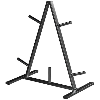SPORTNOW Weight Plate Rack for 1 in (2.5 cm) Plates — 200 kg (441 lb) Capacity — Home Gym Storage