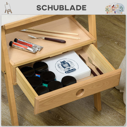 Easel Wood Large 150-190 cm High Wooden Easel for Canvases up to 92 cm Canvas Stand with Integrated Painting Case Field Easel for Painting, Sketching, Wedding, Exhibition