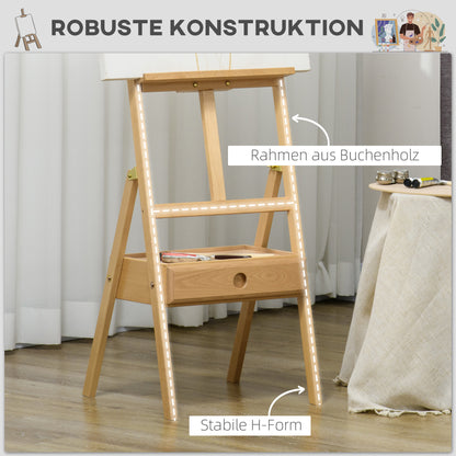 Easel Wood Large 150-190 cm High Wooden Easel for Canvases up to 92 cm Canvas Stand with Integrated Painting Case Field Easel for Painting, Sketching, Wedding, Exhibition