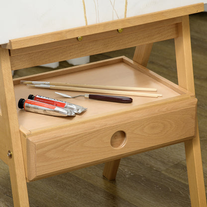 Easel Wood Large 150-190 cm High Wooden Easel for Canvases up to 92 cm Canvas Stand with Integrated Painting Case Field Easel for Painting, Sketching, Wedding, Exhibition