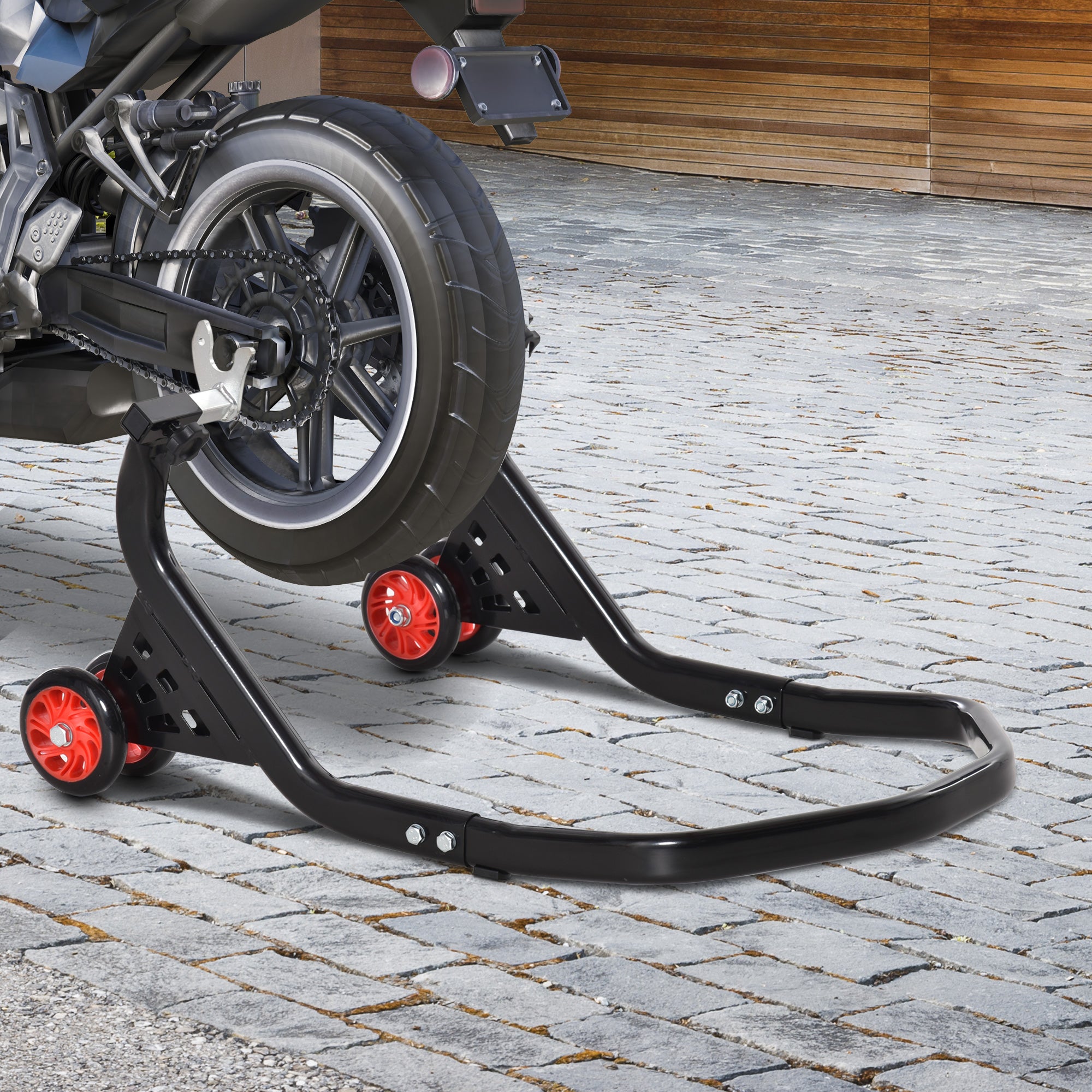 Universal and Adjustable Rear Motorcycle Stand Motorcycle Stand for Sports Bikes Up to 200kg Black