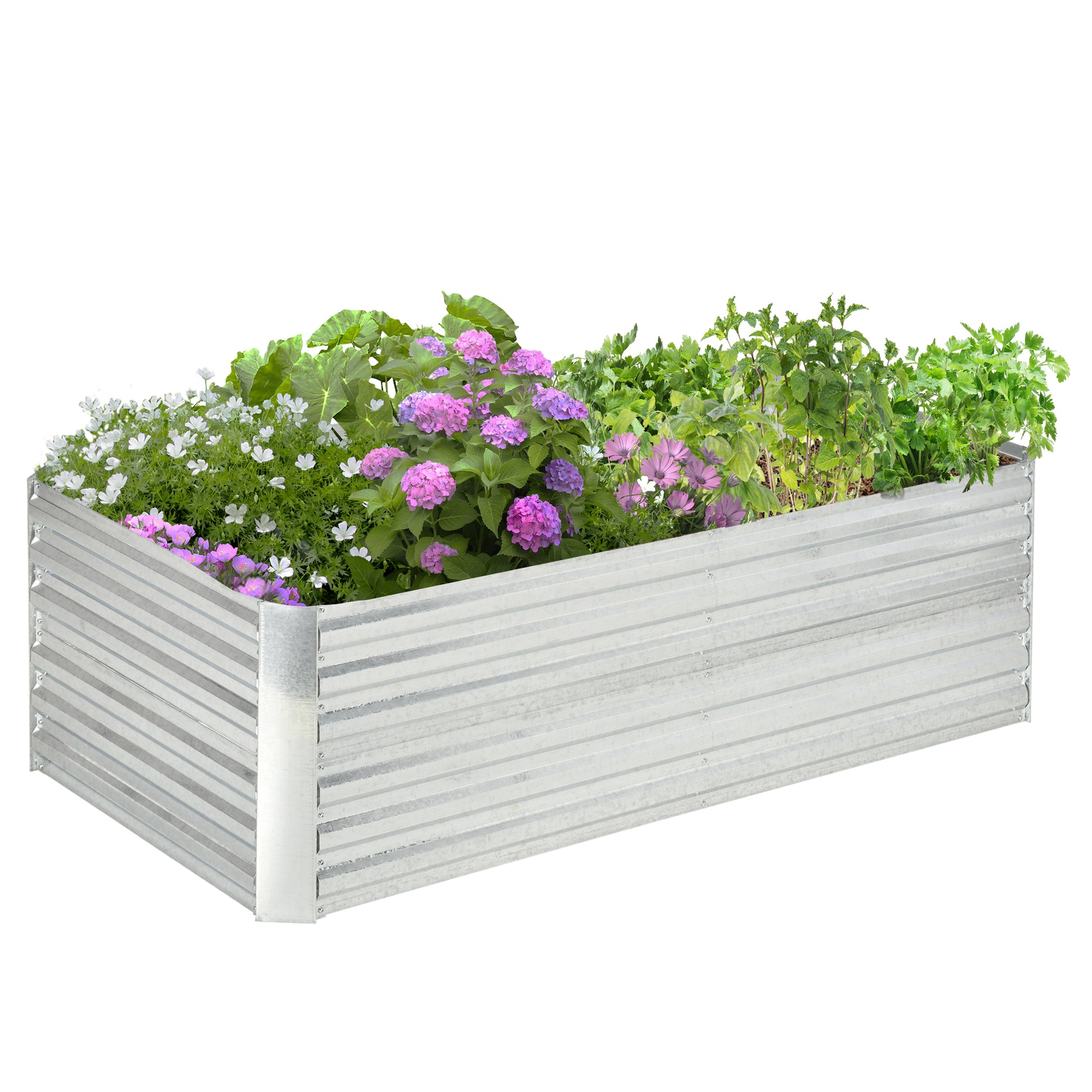 Raised Garden Bed made of Steel, Planting Bed Seedling Bed Flower Box stackable, Plant Box Plant Pot 180x90x60cm for Garden Balcony Terrace, Vegetable Patch for Flowers, Plants, Fruit