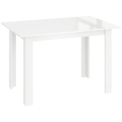 Extendable Dining Table for 4-6 People with Flip Panels, Extendable Kitchen Table in MDF, for Dining Room, Living Room, 120-160x80x78 cm, Glossy White