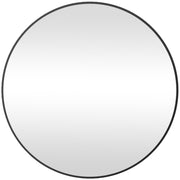 Round Mirror, bathroom mirror, diameter 70 cm, metal frame, wall mirror, easy to install, for bedroom, living room, entryway, black