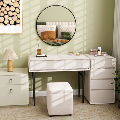 Round Mirror, bathroom mirror, diameter 70 cm, metal frame, wall mirror, easy to install, for bedroom, living room, entryway, black