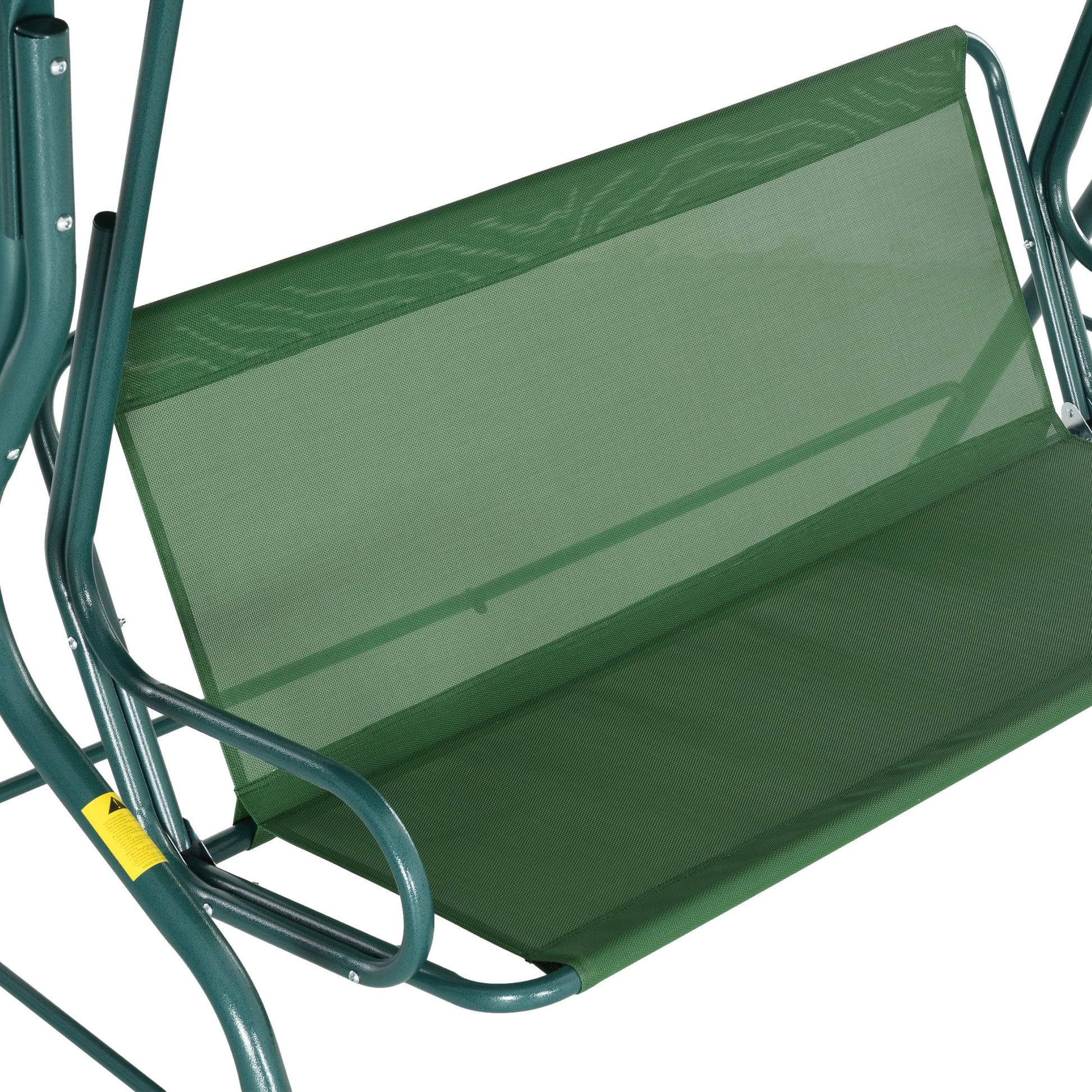 Hollywood Swing, 3-Seater Garden Swing, Swing Bench, Adjustable Sun Canopy, Steel Frame, Green 170 x 110 x 153 cm