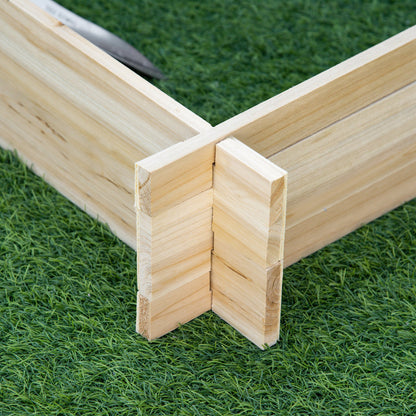 Square Wooden Garden Urban Planter Bed Flower Box for Crops Plants Flowers Herbs Patio 100x100x16 cm Natural