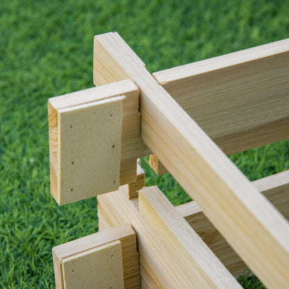 Square Wooden Garden Urban Planter Bed Flower Box for Crops Plants Flowers Herbs Patio 100x100x16 cm Natural