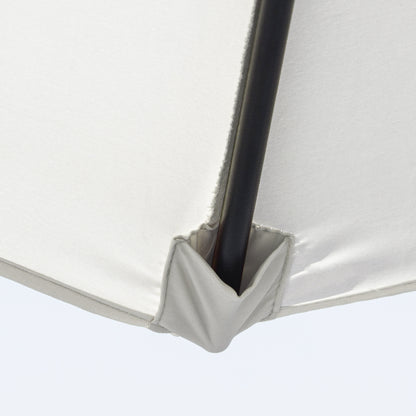 Aluminum Garden Umbrella Ø260x235 cm Reclining Garden Parasol with Crank and 6 Metal Rods for Outdoor Terrace Balcony Cream