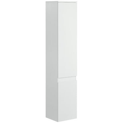 Space-saving Bathroom Cabinet, Bathroom Cabinet with 5 Adjustable Shelves, Handleless Doors and Anti-Tipping System, 30x28x152.5cm, White