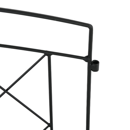 Set of 5 decorative garden fence panels, metal garden edging, for flower beds - dim. 305 x 80 cm, black