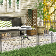 Set of 5 decorative garden fence panels, metal garden edging, for flower beds - dim. 305 x 80 cm, black