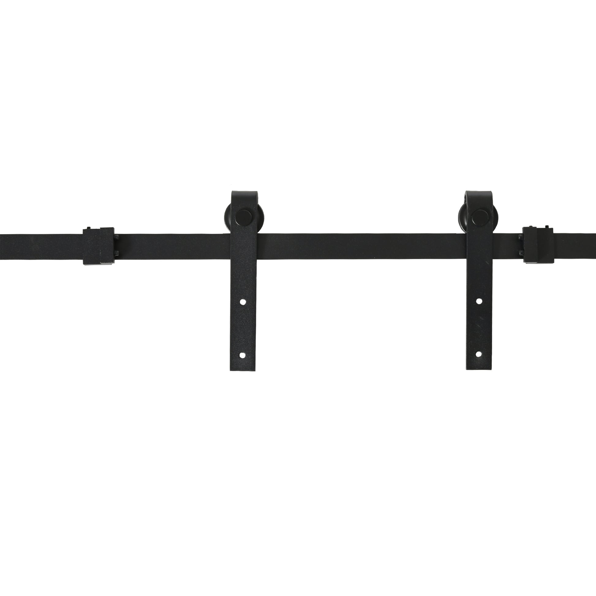200cm Sliding Door Complete Set Sliding Door System with Floor Guide, Sliding Door Rail, Sliding Door Rollers Fittings Made of Carbon Steel for Double Sliding Door