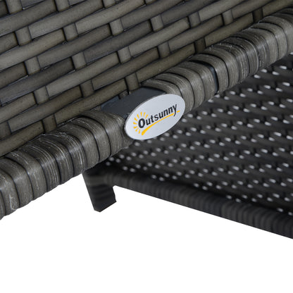 4-Piece Garden Furniture Set Loveseat 2 Chairs Coffee Table Metal, Rattan 108.5 x 61.5 x 76.5 cm