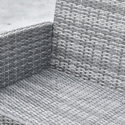 4-Piece Garden Furniture Set Loveseat 2 Chairs Coffee Table Metal, Rattan 108.5 x 61.5 x 76.5 cm