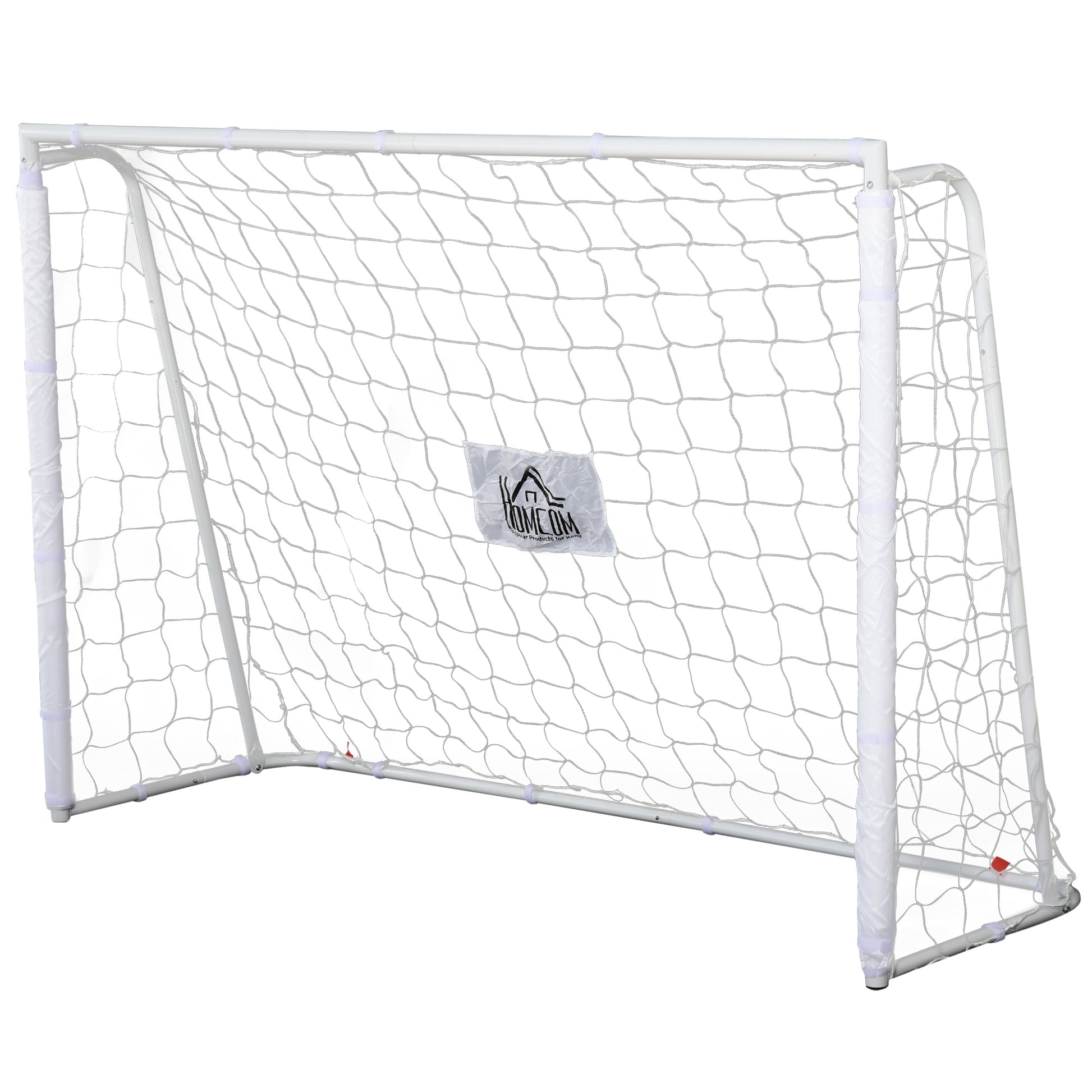 Football Goal - Soccer Goal - Training Goal dimensions 186L x 62W x 123H cm - metal frame PE net - pegs & tool included - white