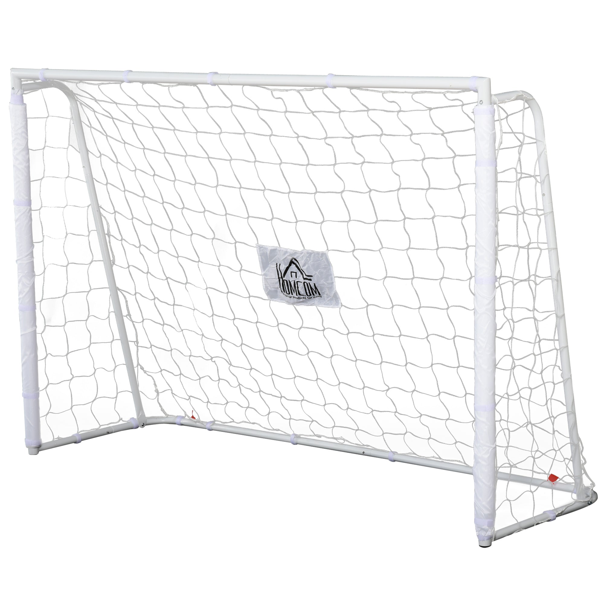 Football Goal - Soccer Goal - Training Goal dimensions 186L x 62W x 123H cm - metal frame PE net - pegs & tool included - white