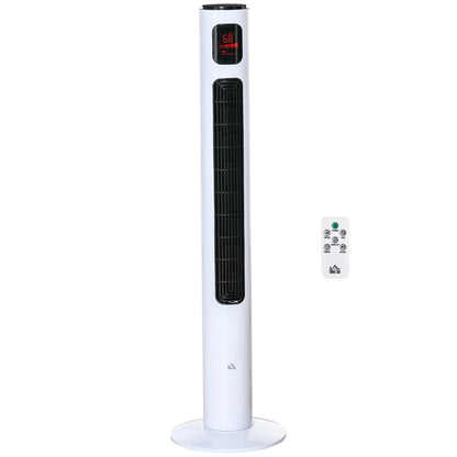 Silent 45W Tower Fan, Room Fan with 3 Modes 3 Speeds, Remote Control, 70° Oscillation, 12H Timer, LED Display, 117H cm White