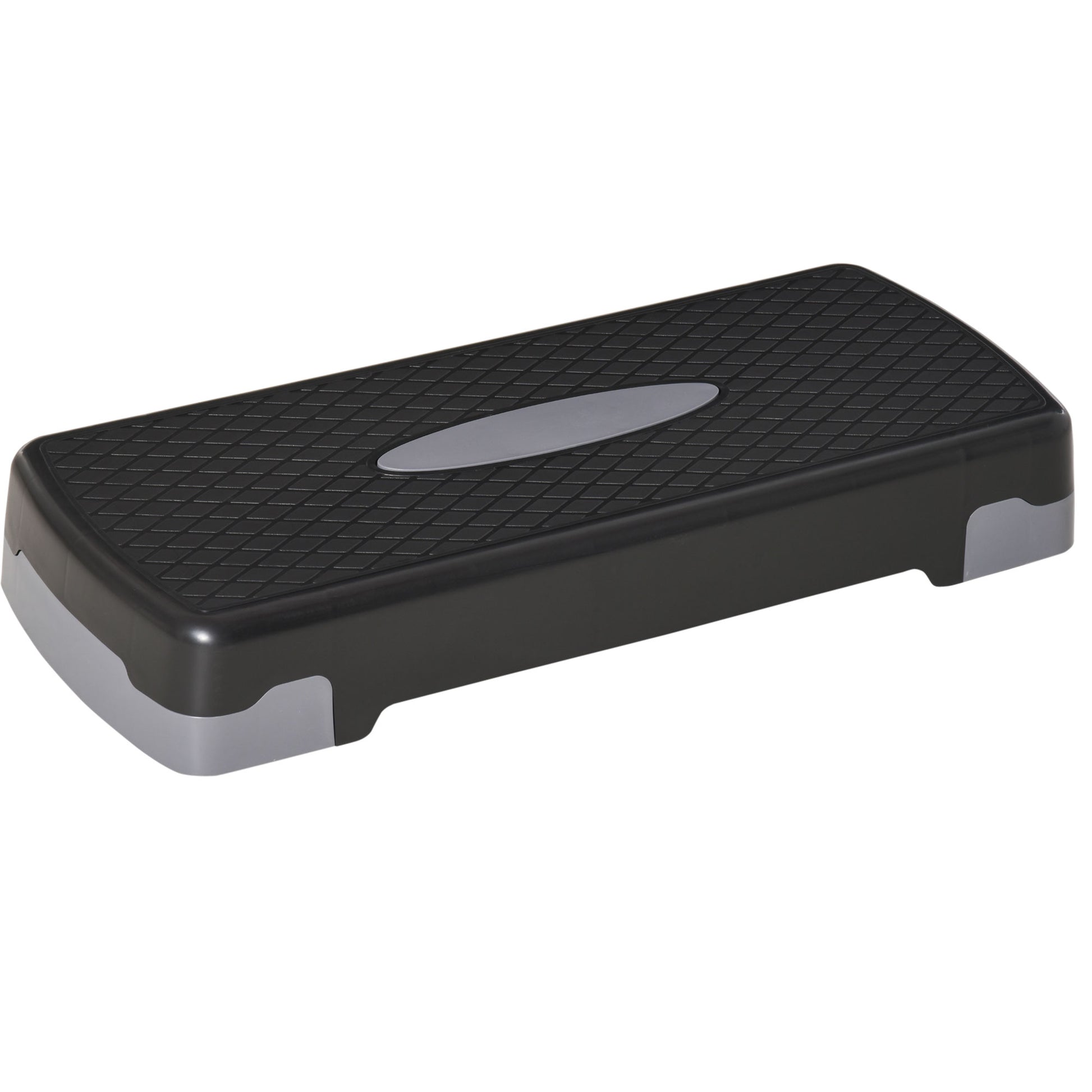 Aerobic Fitness Step Board Home Trainer Stepper 2-step height adjustable (10/15 cm) suitable for home and office use Black+Gray 68 x 29 x 15 cm