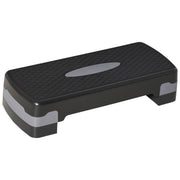 Aerobic Fitness Step Board Home Trainer Stepper 2-step height adjustable (10/15 cm) suitable for home and office use Black+Gray 68 x 29 x 15 cm