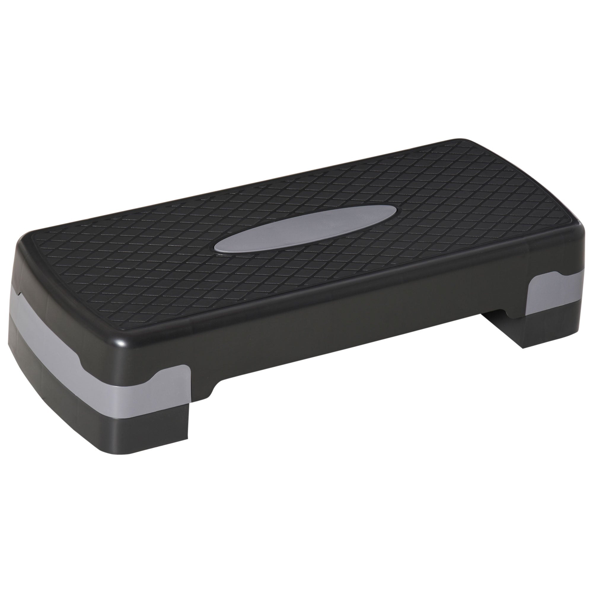 Aerobic Fitness Step Board Home Trainer Stepper 2-step height adjustable (10/15 cm) suitable for home and office use Black+Gray 68 x 29 x 15 cm