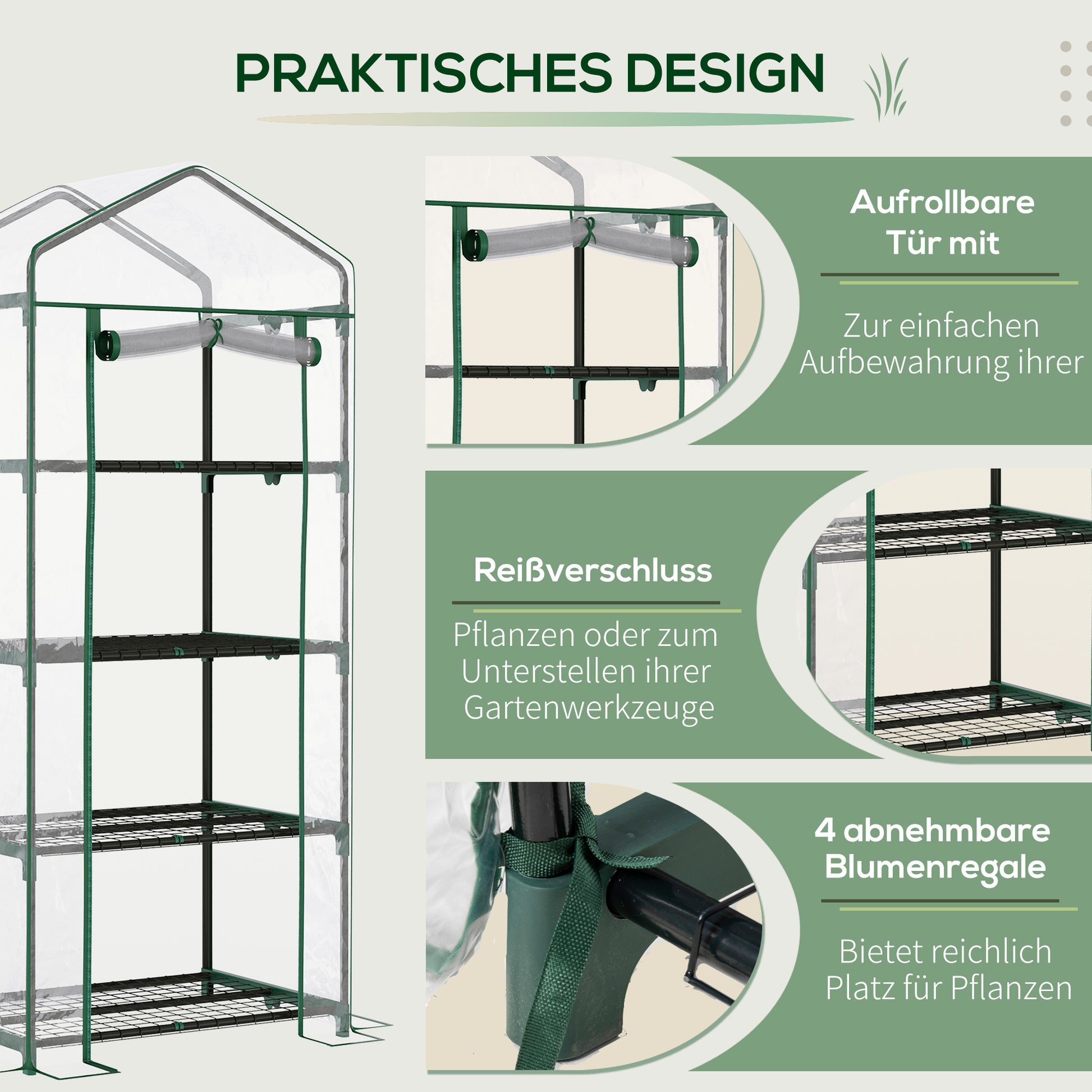 Greenhouse with Shelves, Winterproof Steel Frame Greenhouse, Greenhouse for Balcony, Garden, Tomato Greenhouse 70x50x160cm, Tomato Greenhouse for Vegetables, Flowers, Plants, Transparent