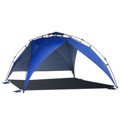 Folding Beach Tent Pop-Up Beach Shelter with Carrying Bag Automatic Opening UV Protection and Waterproof for Park Camping 247x247x145 cm Blue