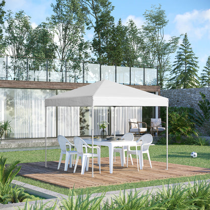 Foldable Gazebo 2.5x2.5 m Pop Up with 8 Drainage Holes and Carry Bag, Outdoor Steel and Oxford Gazebo, for Garden, Parties, White