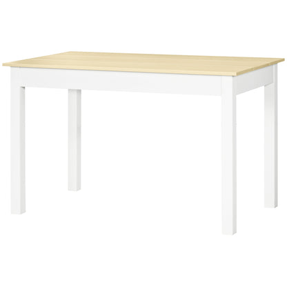 Dining Table for 4-6 People Rectangular Modern Style Kitchen Table with Wood Melamine Board Load 50 kg Oak and White