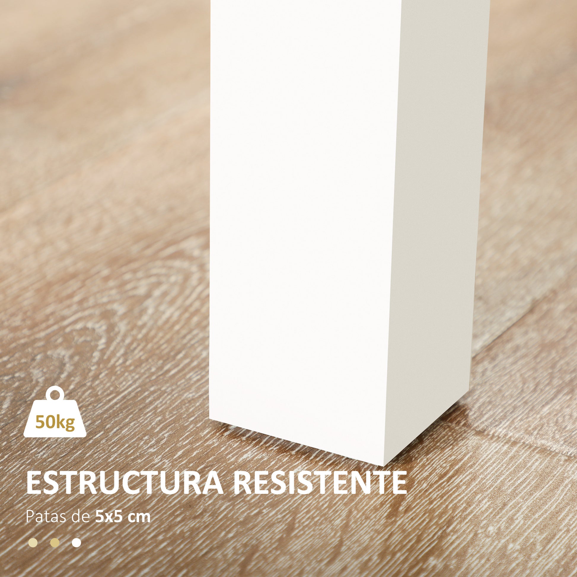 Dining Table for 4-6 People Rectangular Modern Style Kitchen Table with Wood Melamine Board Load 50 kg Oak and White