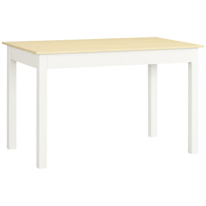 Dining Table for 4-6 People Rectangular Modern Style Kitchen Table with Wood Melamine Board Load 50 kg Oak and White