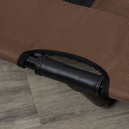 Elevated Dog Bed Outdoor, Cooling Pet Cot for Large Dogs, Washable Mesh with Sturdy Metal Frame, Pet Bed for Travel Garden Outdoor, 122 x 92 x 23 cm, Coffee Brown