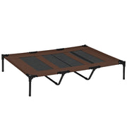 Elevated Dog Bed Outdoor, Cooling Pet Cot for Large Dogs, Washable Mesh with Sturdy Metal Frame, Pet Bed for Travel Garden Outdoor, 122 x 92 x 23 cm, Coffee Brown