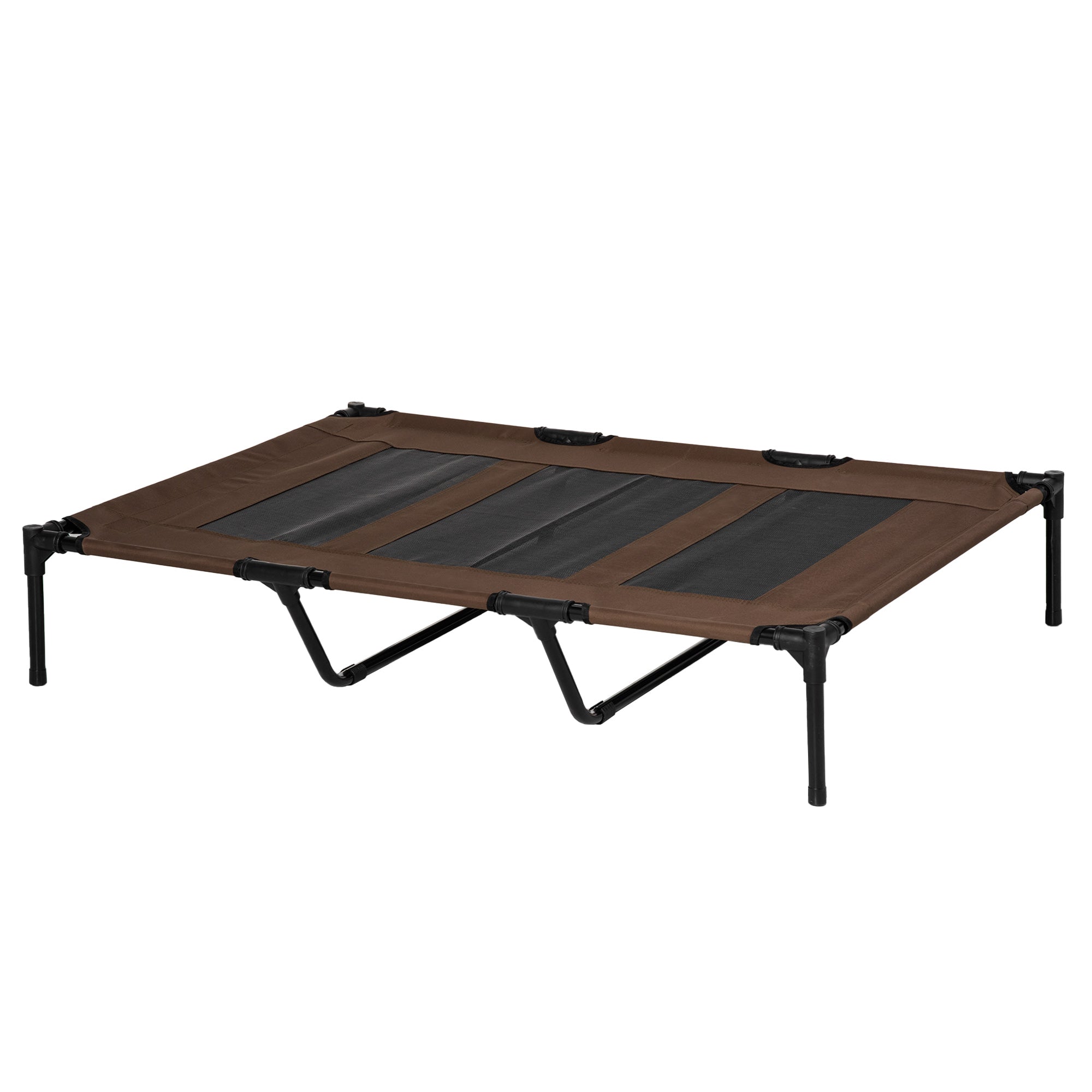 Elevated Dog Bed Outdoor, Cooling Pet Cot for Large Dogs, Washable Mesh with Sturdy Metal Frame, Pet Bed for Travel Garden Outdoor, 122 x 92 x 23 cm, Coffee Brown
